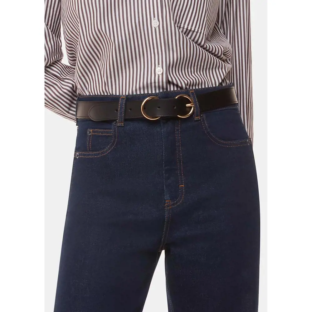 Whistles Dark Denim Stretch Barrel Leg Jean